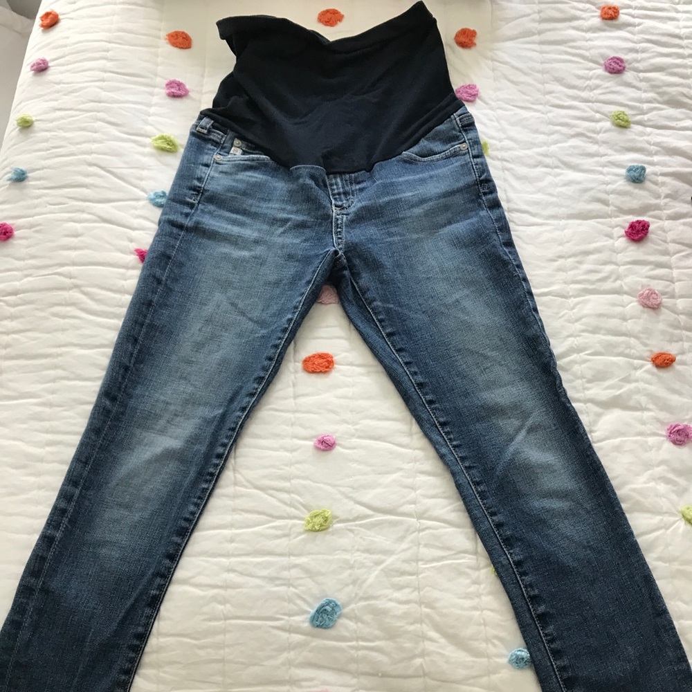 AG Adriano Goldschmied Blue Skinny Maternity Jeans